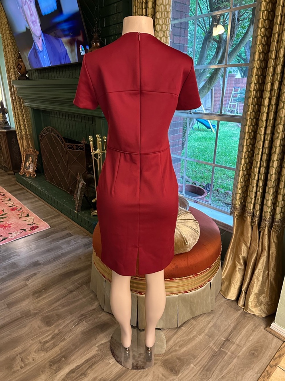 Amberleaf Raspberry-Red Midi Sheath Dress - Picture 2 of 7